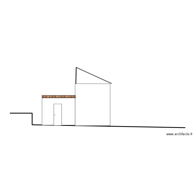 Plan coupe façade Ouest . Plan de 0 pièce et 0 m2