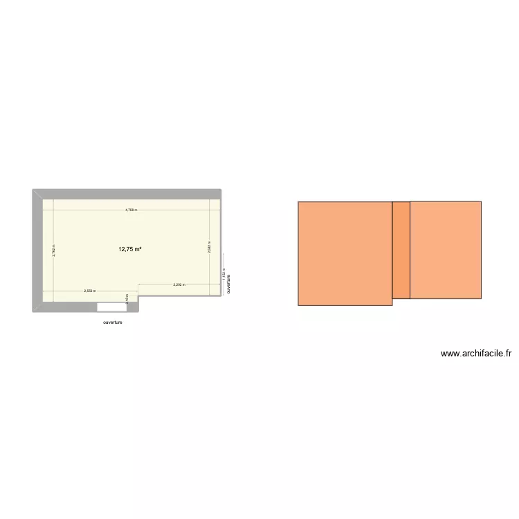 kitchen. Plan de 1 et 13 m² kitchen. Plan de 1 et 13 m²