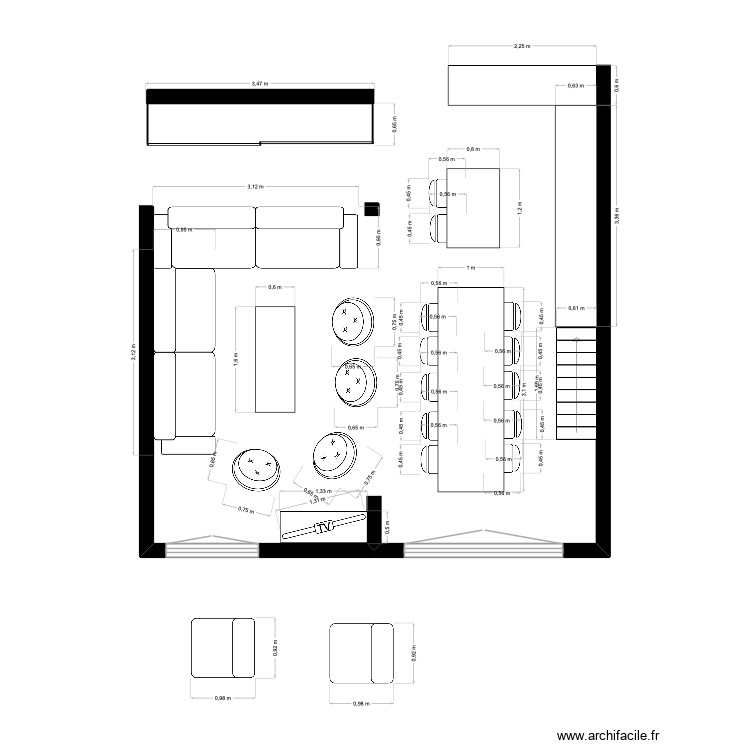 S&eacute;jour. Plan de 0 pièce et 0 m2