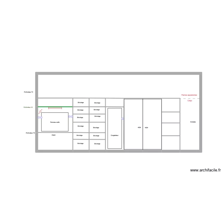 Mur du garage coté gauche 2 def.. Plan de 30 et 22 m² Mur du garage coté gauche 2 def.. Plan de 30 et 22 m²