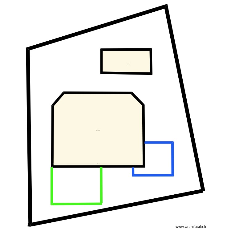 Implantation Bis. Plan de 2 pièces et 188 m2