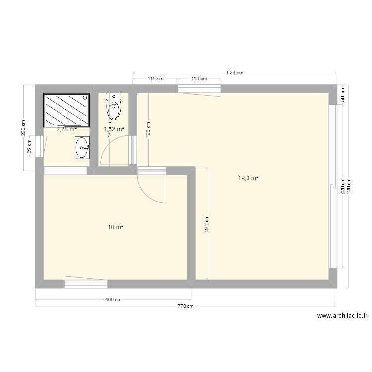 MODULE 40M². Plan de 4 pièces et 33 m2
