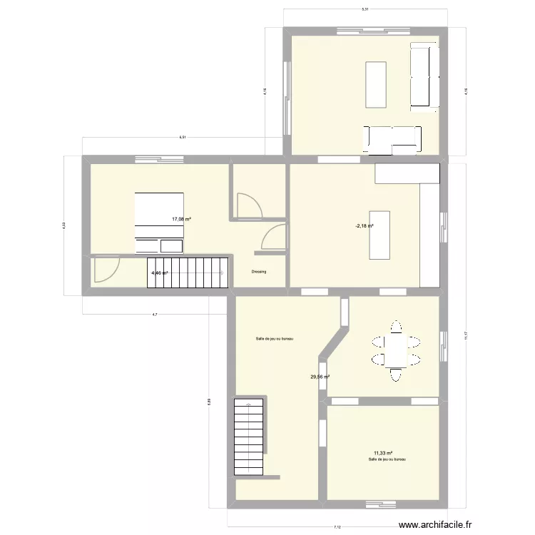 Maison Julie. Plan de 5  et 82 m²