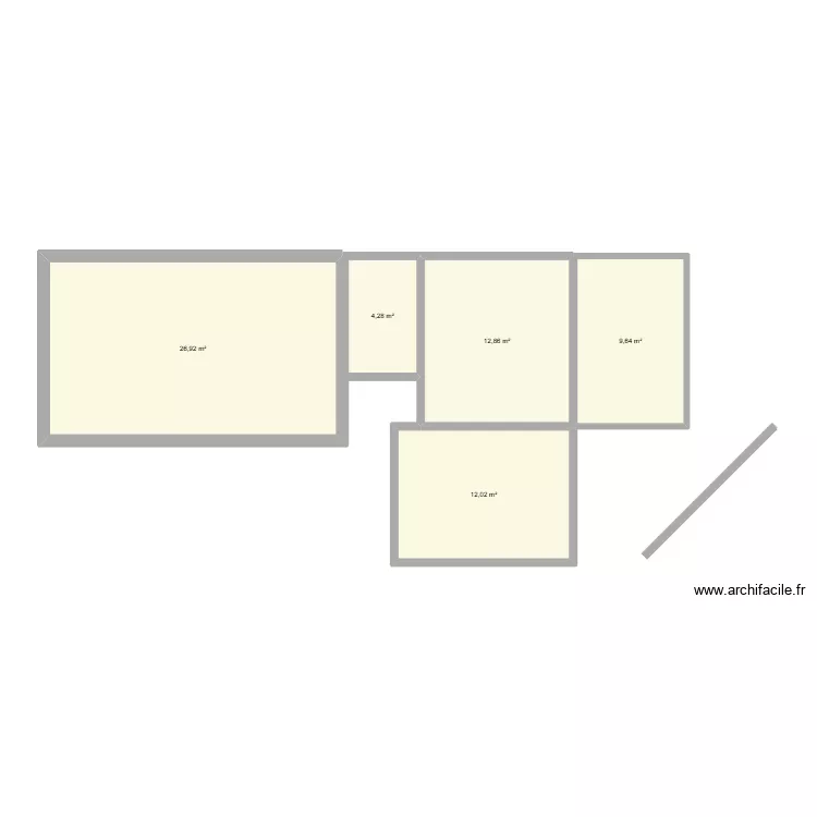 cuisine karu diet. Plan de 5  et 66 m²