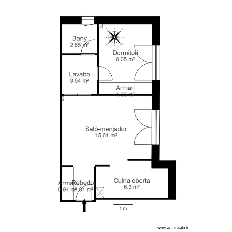 CR ELS ROURES ED 1 PIS 3 PORTA 2 ESCALDES. Plan de 8 pièces et 41 m2
