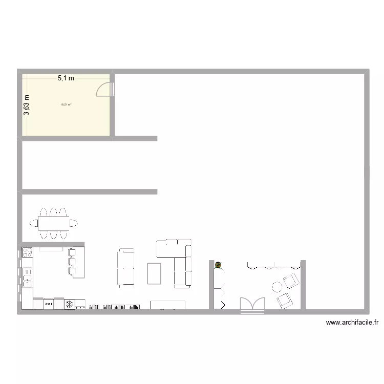 pas assez de meubles. Plan de 1 et 19 m² pas assez de meubles. Plan de 1 et 19 m²