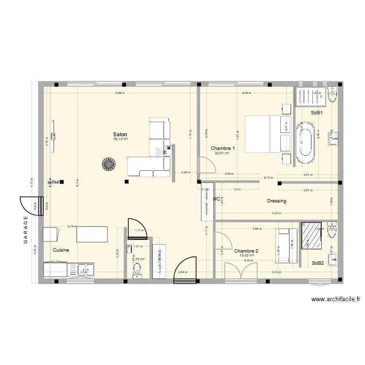 GAMBAIS_11bis. Plan de 4 pièces et 104 m2