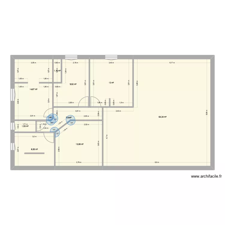 maison. Plan de 11  et 129 m²