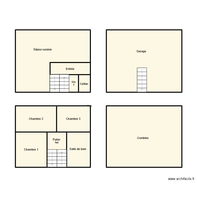 DOUARNENEZ ARHAN. Plan de 11 pièces et 79 m2