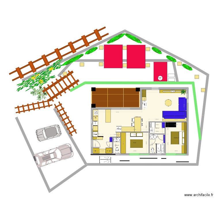 roc3k. Plan de 6 pièces et 75 m2