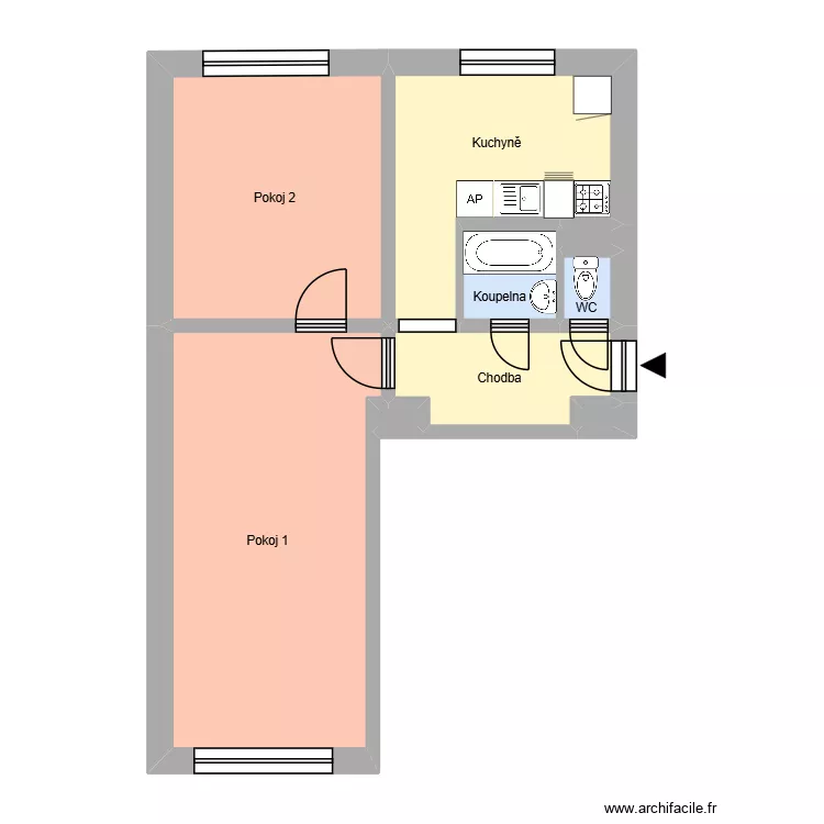 N&aacute;rodn&iacute; tř&iacute;da 847, byt 12. Plan de 13  et 173 m²