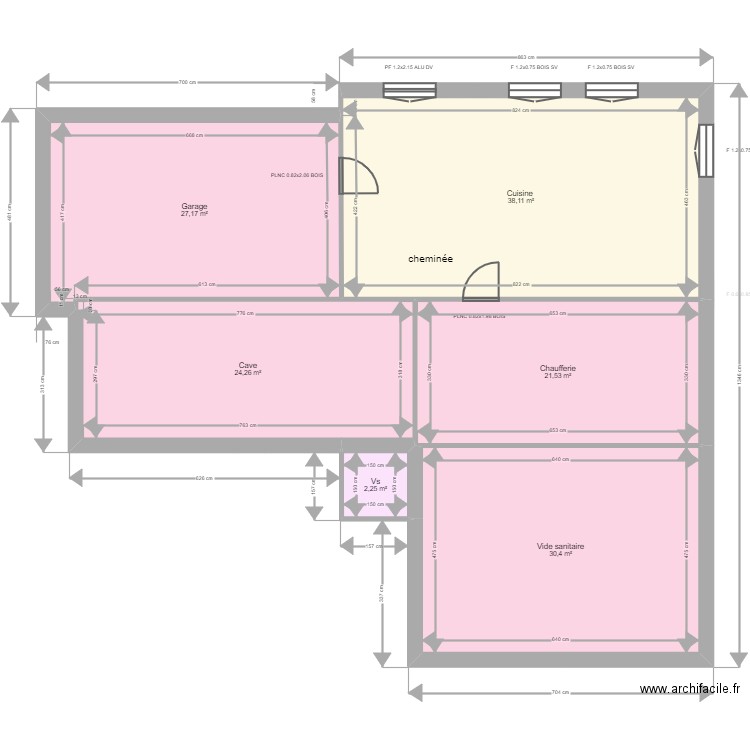 L’arrivé. Plan de 20 pièces et 284 m2