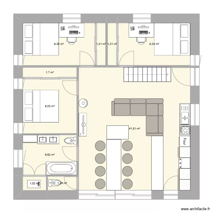 ALR. Plan de 10  et 83 m²