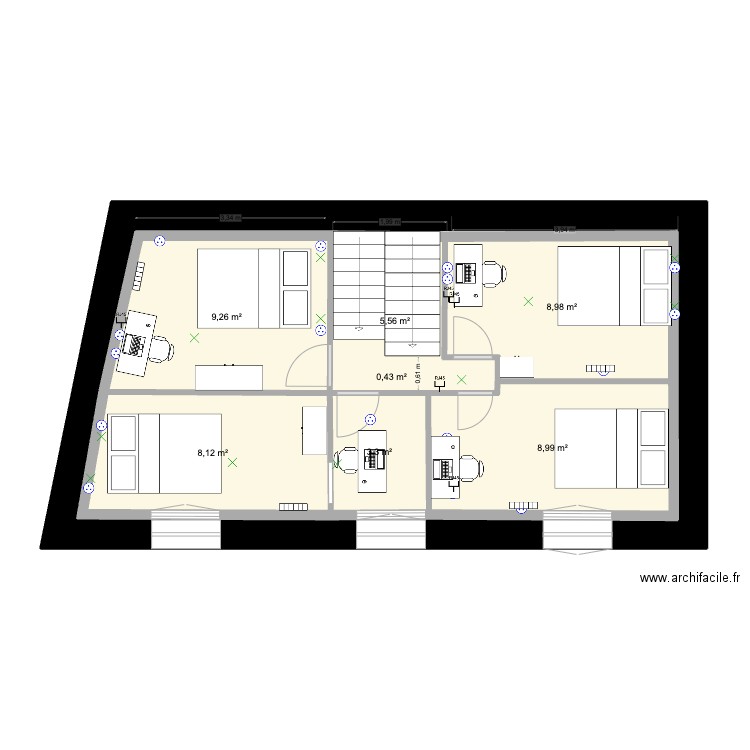 2eme. Plan de 7 pièces et 95 m2