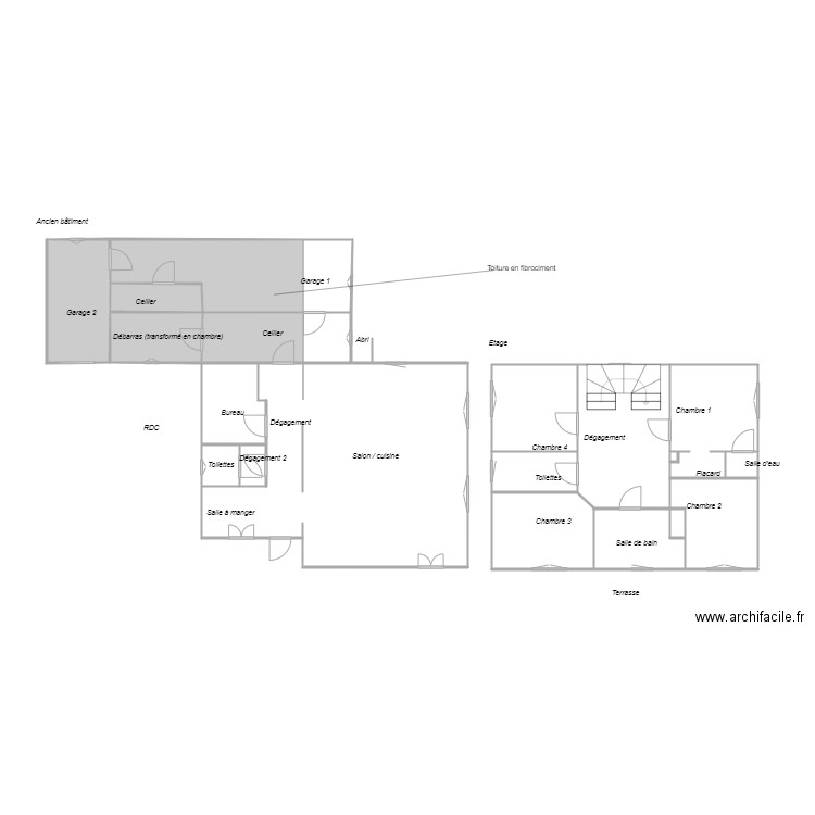 Croquis BELIN  amiante. Plan de 20 pièces et 109 m2