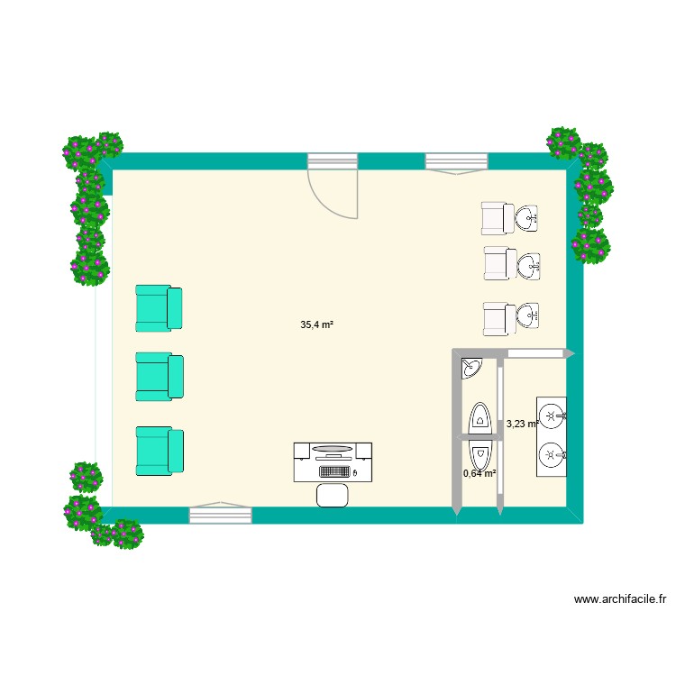 2mbbe2. Plan de 0 pièce et 0 m2