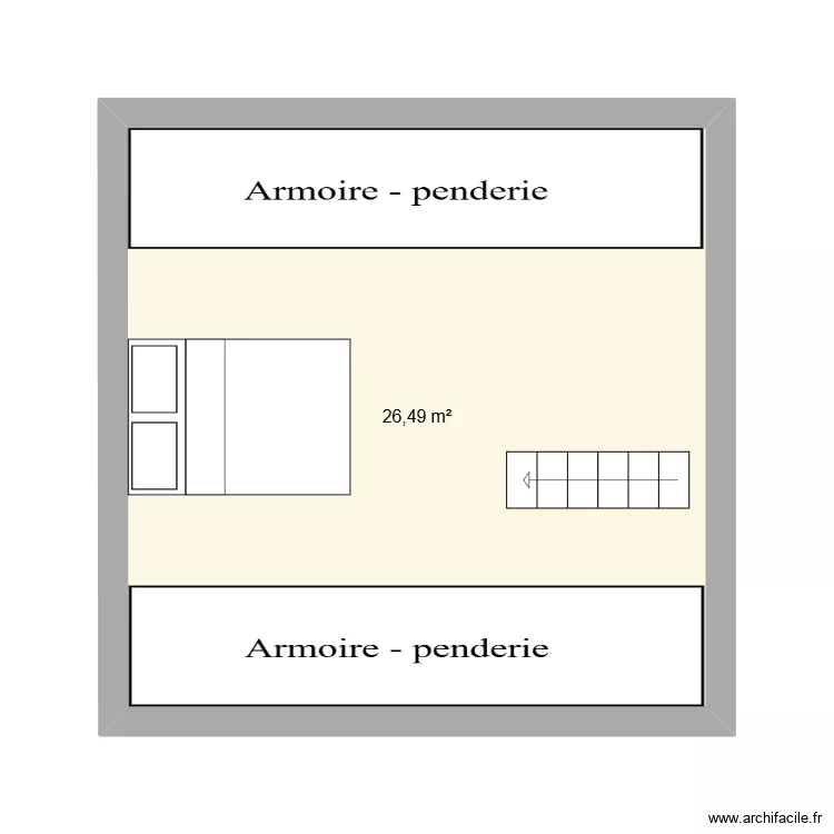 Chalet t&eacute;moin. Plan de 1  et 26 m²