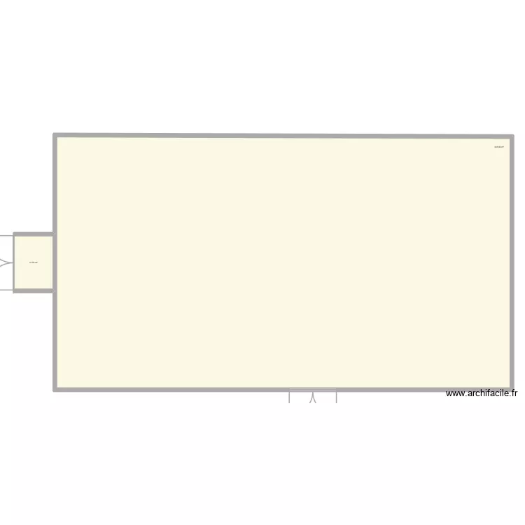 Plan au sol de la gare. Plan de 2  et 658 m²