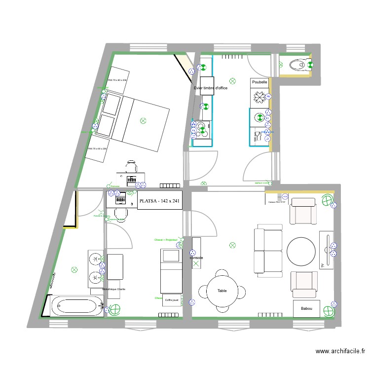 Versailles - Avec chambre Charlie actuelle. Plan de 1 pièce et 0 m2