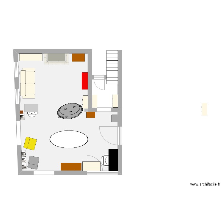 rdc v2. Plan de 1 pièce et 40 m2