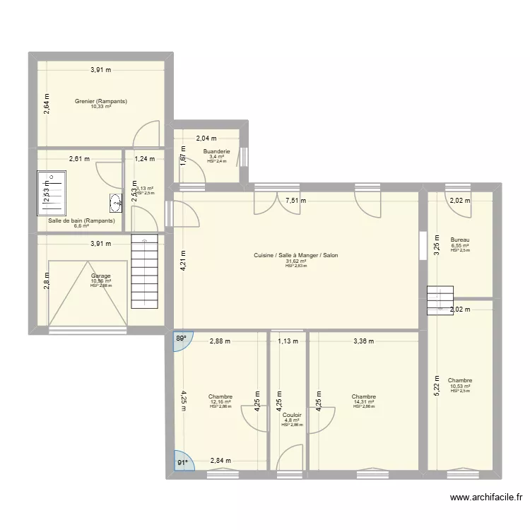 DUBOURG Projet. Plan de 11  et 114 m²