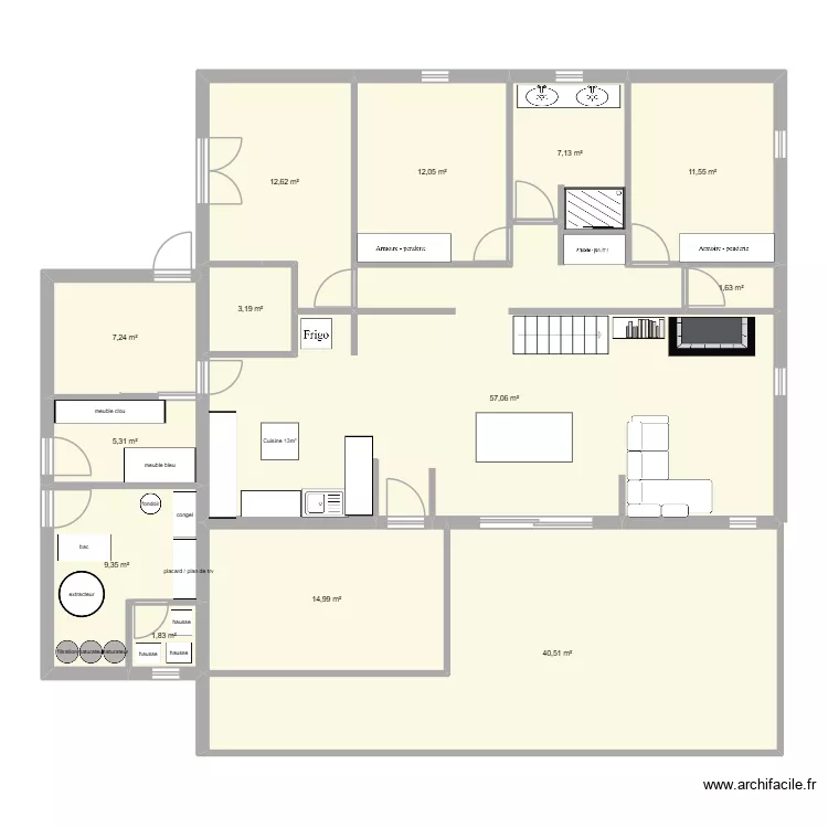 154165165. Plan de 13  et 184 m²