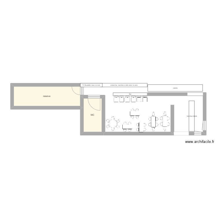 mini Francais. Plan de 2 pièces et 13 m2