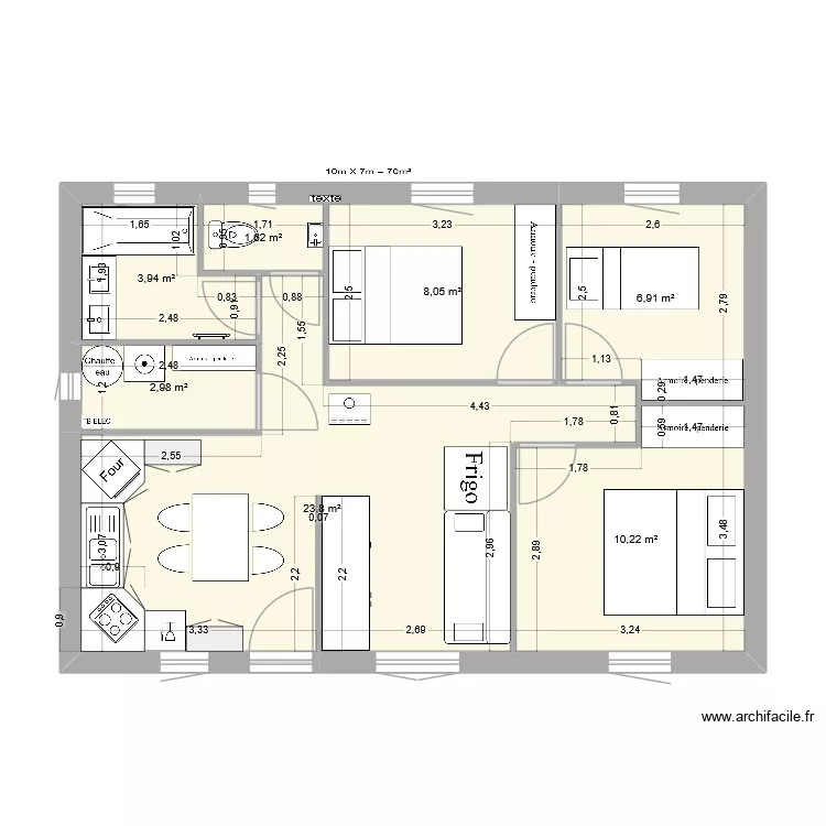 PLan 2. Plan de 7 et 58 m² PLan 2. Plan de 7 et 58 m²