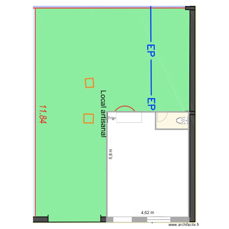 LE MEE. Plan de 2 pièces et 248 m2