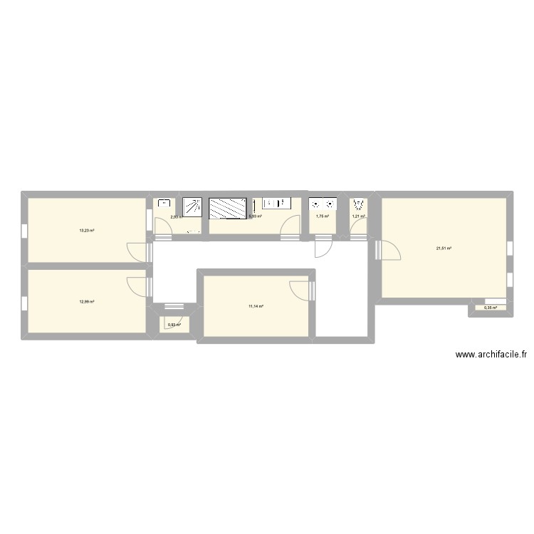 Maison Astorg. Plan de 10 pièces et 72 m2