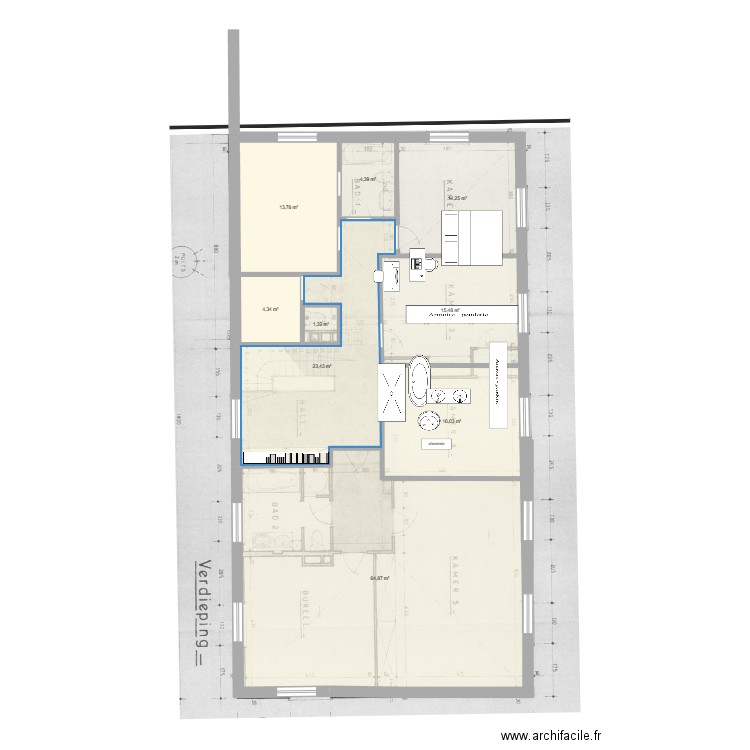 Chambre 2. Plan de 14 pièces et 156 m2