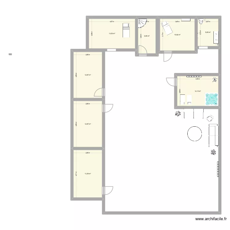 institut alina. Plan de 8  et 88 m²