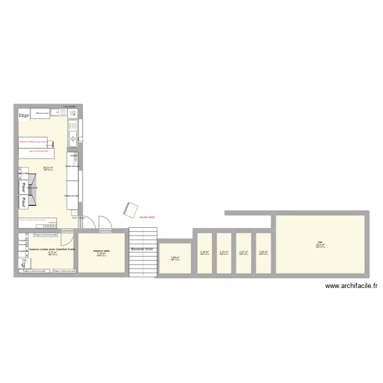 CUISINE PLAGE 2027. Plan de 9 Pièces et 79 m²