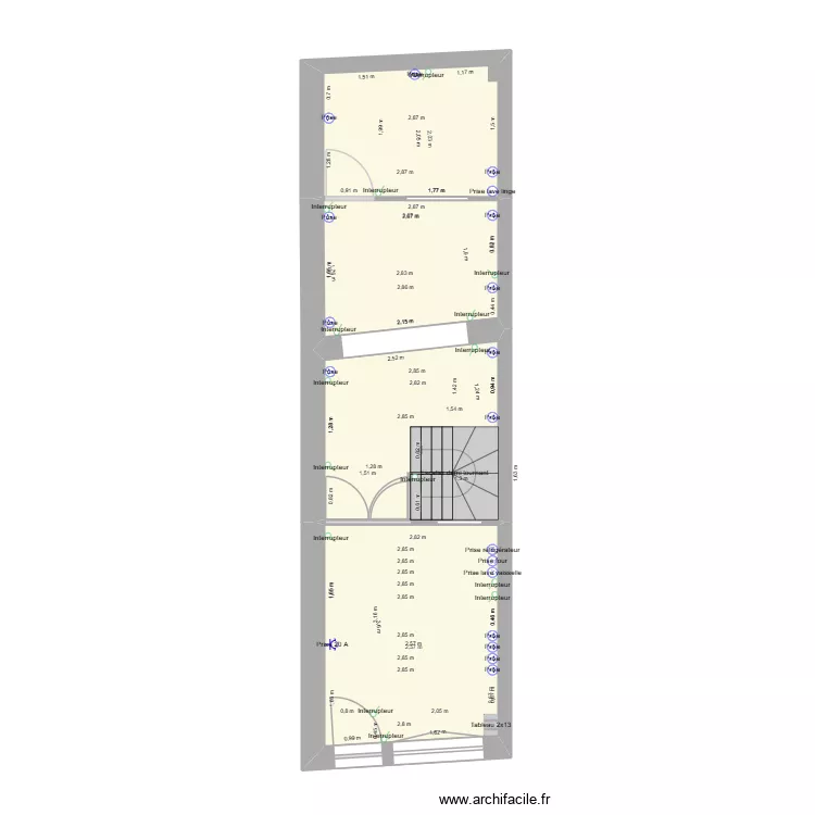 RDC &eacute;lec F&eacute;camp 55. Plan de 4  et 34 m²