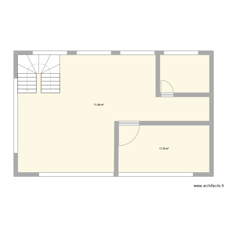 WISSEMXZAK. Plan de 2 pièces et 89 m2
