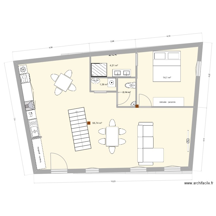loc et perso clemenson. Plan de 13 pièces et 214 m2
