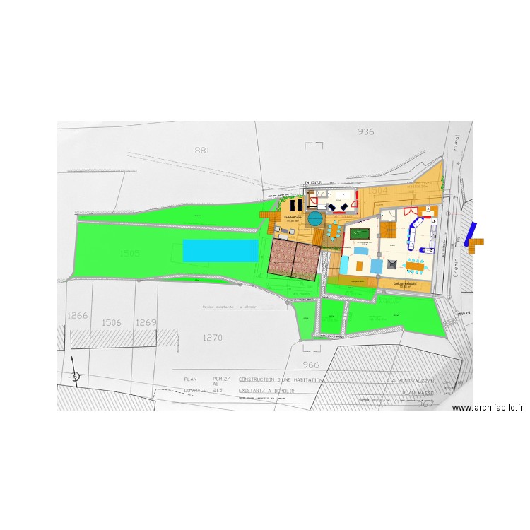 TERRAIN haut 7. Plan de 15 pièces et 579 m2