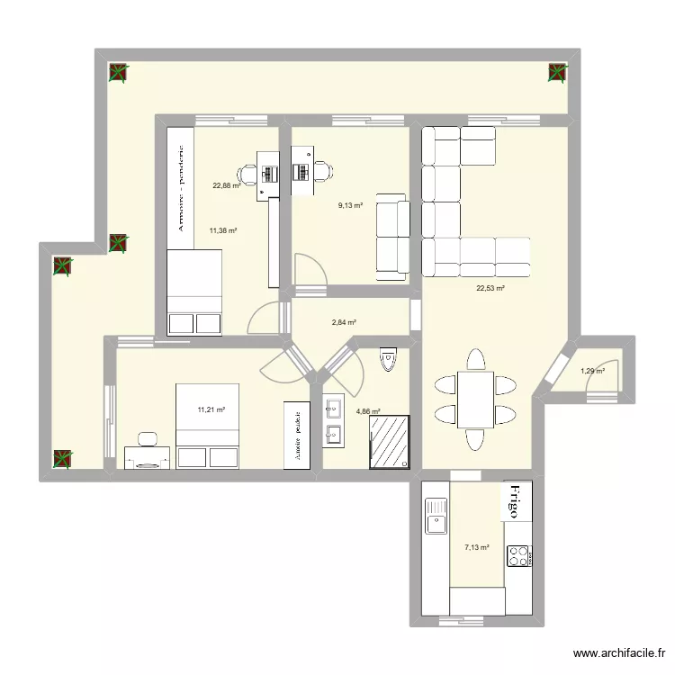 HGH HD SBQ HG. Plan de 9  et 93 m²