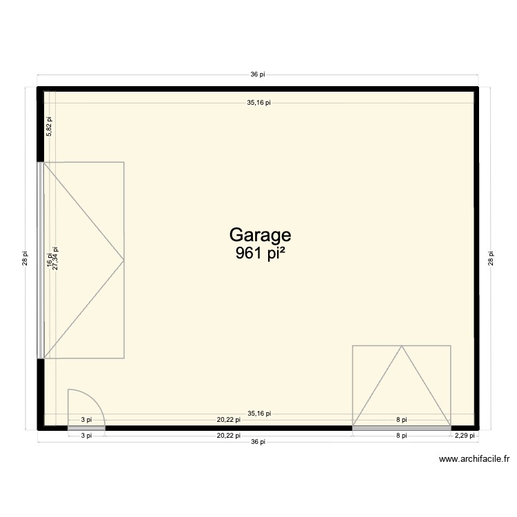 Plan du garage. Plan de 0 pièce et 0 m2