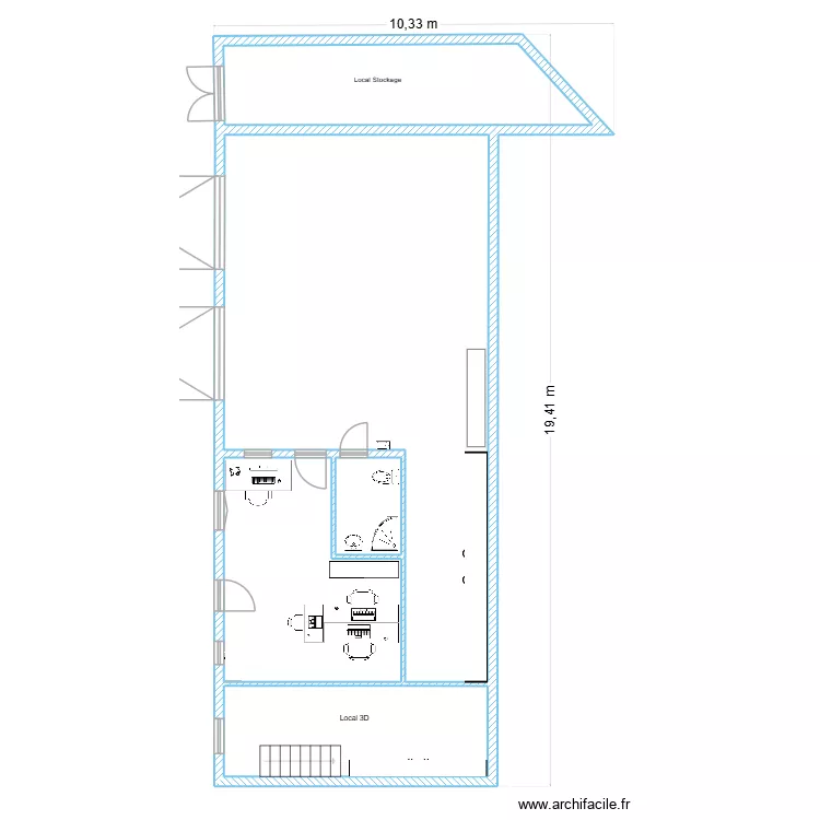 Dépôt Saintes. Plan de 5 pièces et 128 m² Dépôt Saintes. Plan de 5 pièces et 128 m²