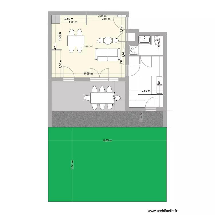 Claude Oustalet 2. Plan de 1  et 26 m²