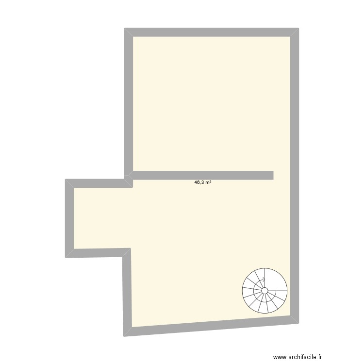 APPARTE étage. Plan de 1 pièce et 46 m2