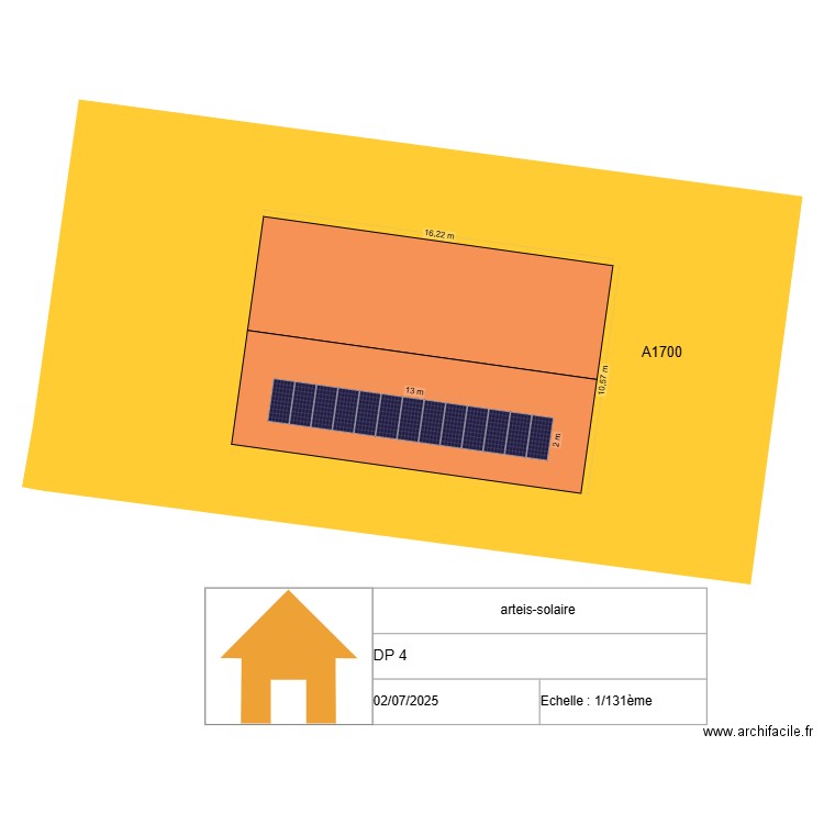 andre. Plan de 1 pièce et 122 m2