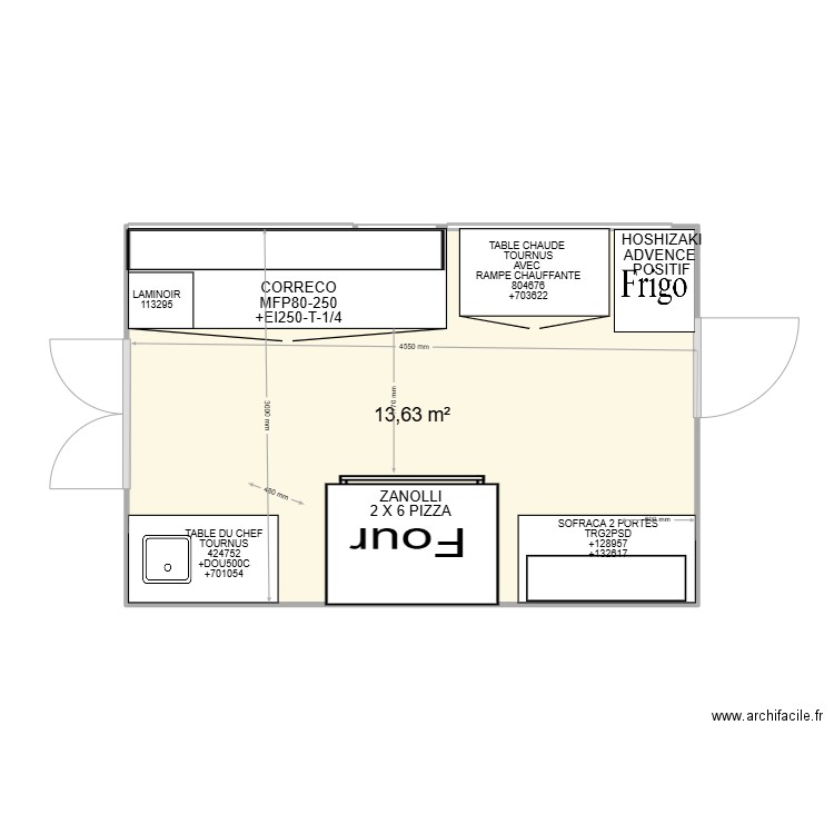 ESPACE PIZZA LE VAL THORENS. Plan de 1 pièce et 14 m2