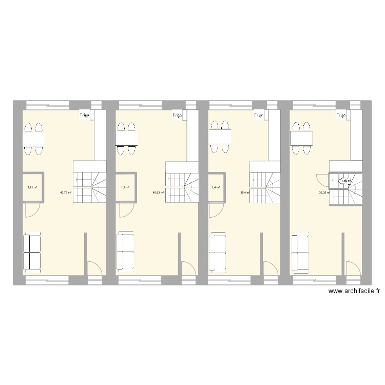 Grange Maud. Plan de 8 pièces et 158 m2