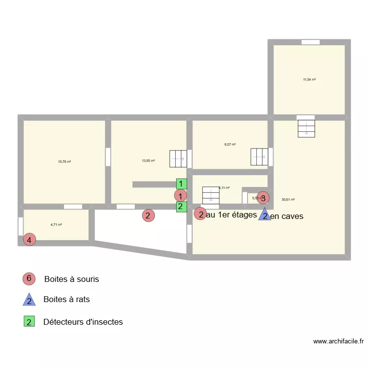 CAFE : LA FLEUR EN PAPIER D OREE. Plan de 8 pièces et 90 m²