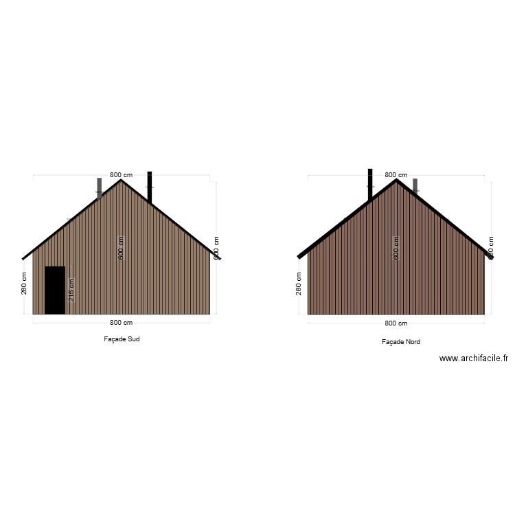 Cros Noyer - Façade Sud. Plan de 0 pièce et 0 m2