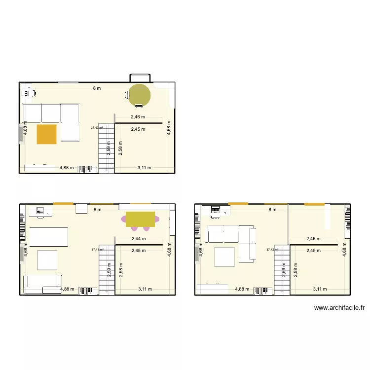 maison. Plan de 3 et 112 m² maison. Plan de 3 et 112 m²