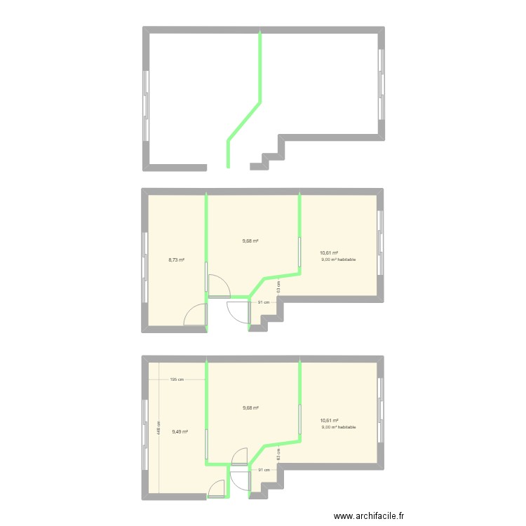 Plan avant / après. Plan de 0 pièce et 0 m2