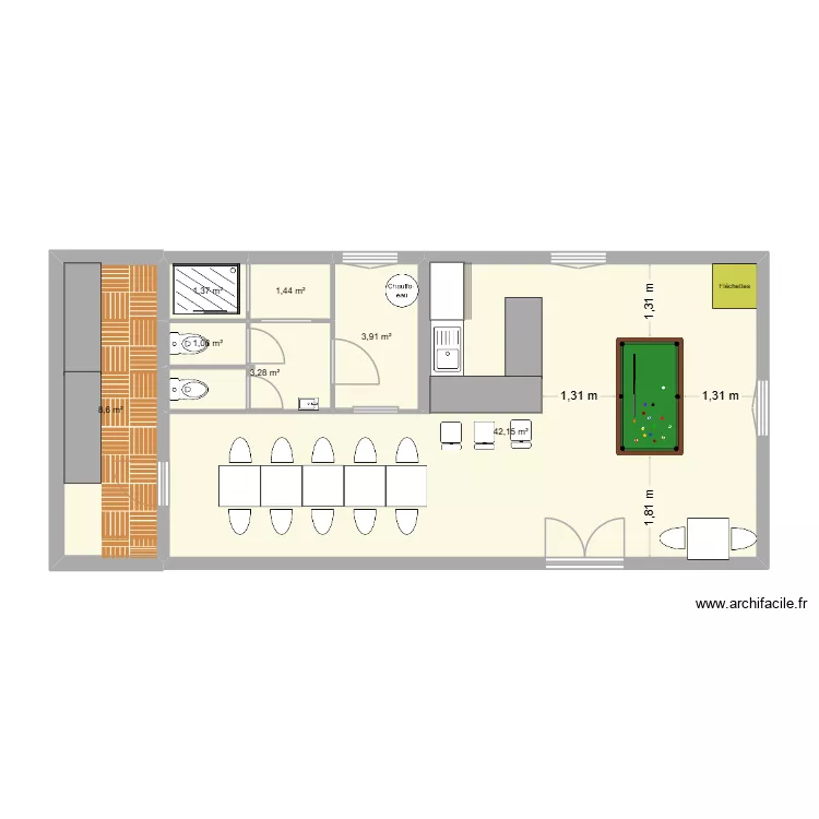Biblio terrasse. Plan de 7 et 62 m² Biblio terrasse. Plan de 7 et 62 m²